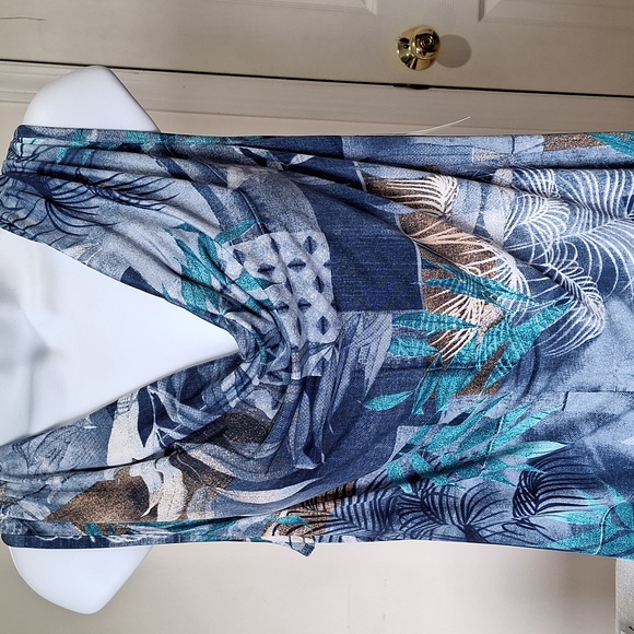NWT Priamo Tropical Print Sleeveless Drapey Neckline Summer Top - Picture 1 of 5